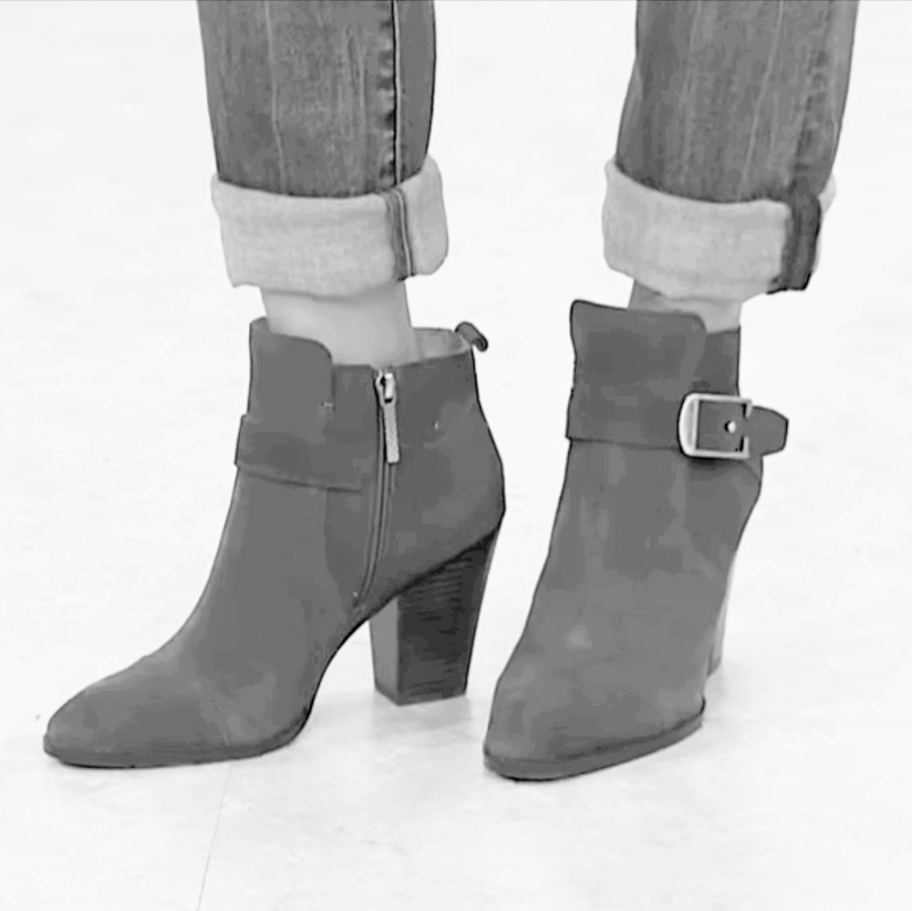 Beautiful Donald J. Pliner Natural/Neutral Leather Buckle Booties - Picture 4 of 13